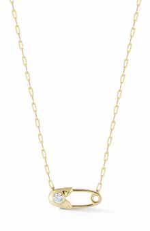 14K Gold Plated Silver Pin Necklace