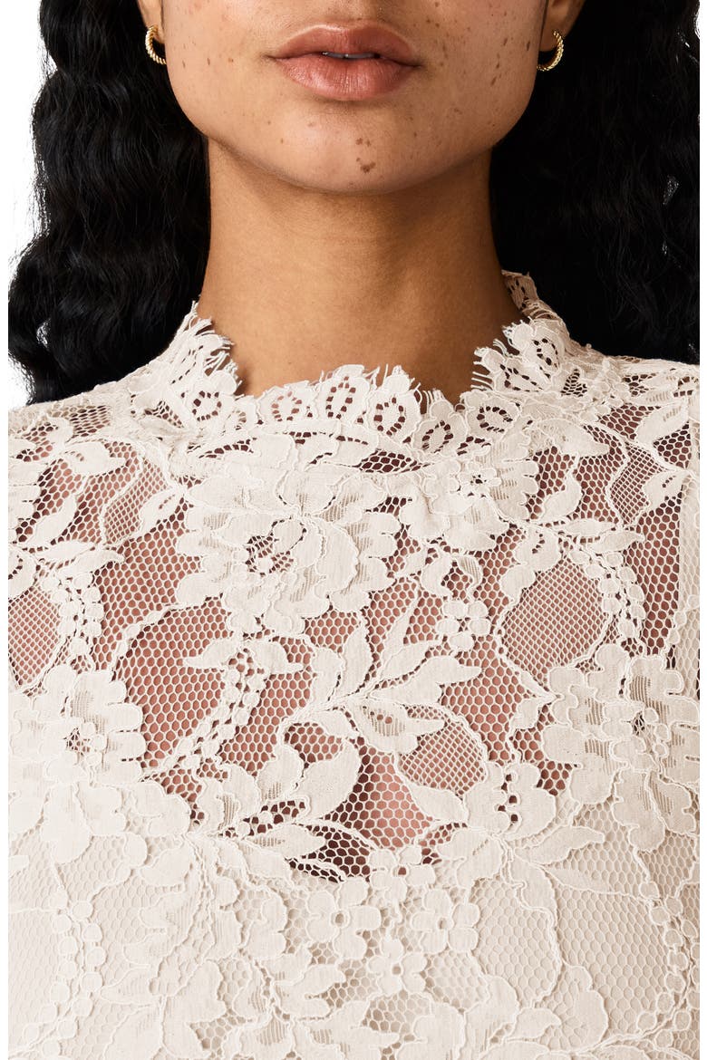 Selinna Lace Long Sleeve Minidress, Alternate, color, CLOUD DANCER