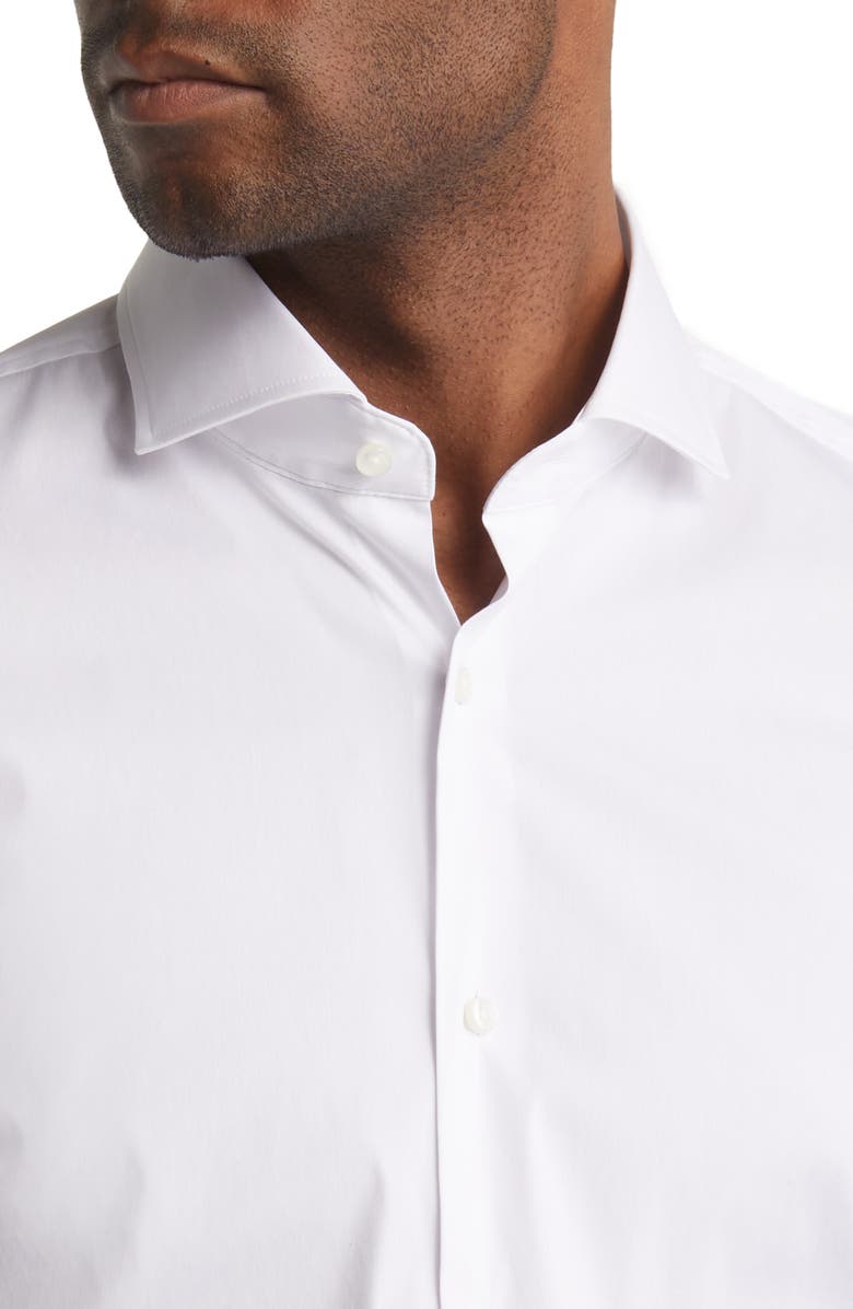 BOSS Hank Slim Fit Cotton Blend Dress Shirt, Alternate, color, White