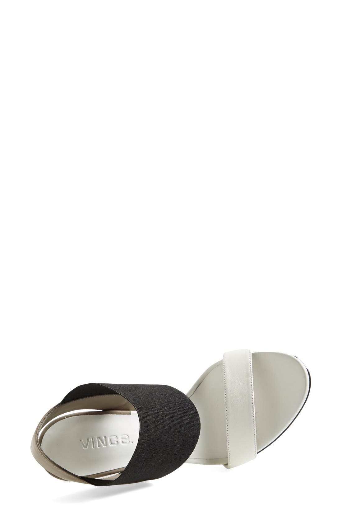 'Gaudin' Leather Sandal, Alternate, color, BONE/ BLACK/ WOODSMOKE