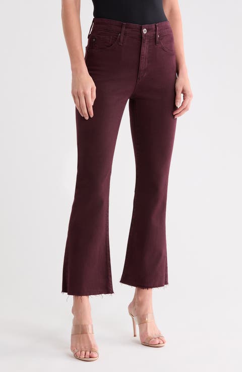 Farrah High Waist Raw Hem Crop Bootcut Jeans