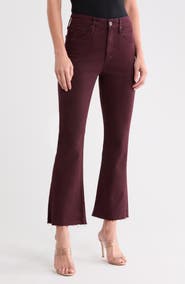 AG Farrah High Waist Raw Hem Crop Bootcut Jeans