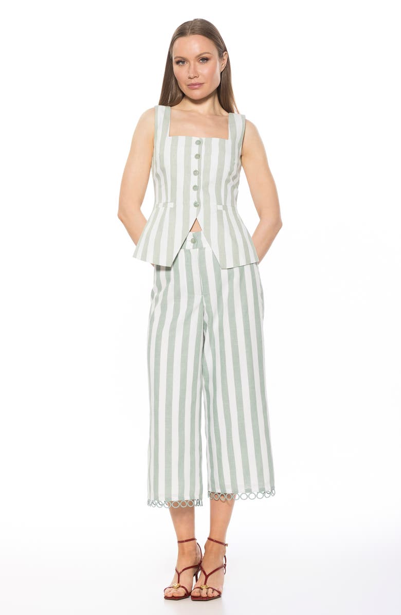 Alexia Admor Adeline Square Neck Vest, Alternate, color, Green Stripe