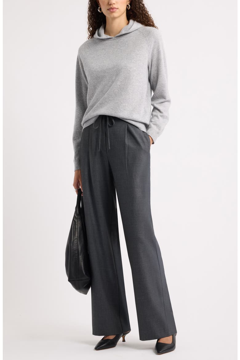 Cashmere Sweater Hoodie, Alternate, color, GREY SILK HEATHER