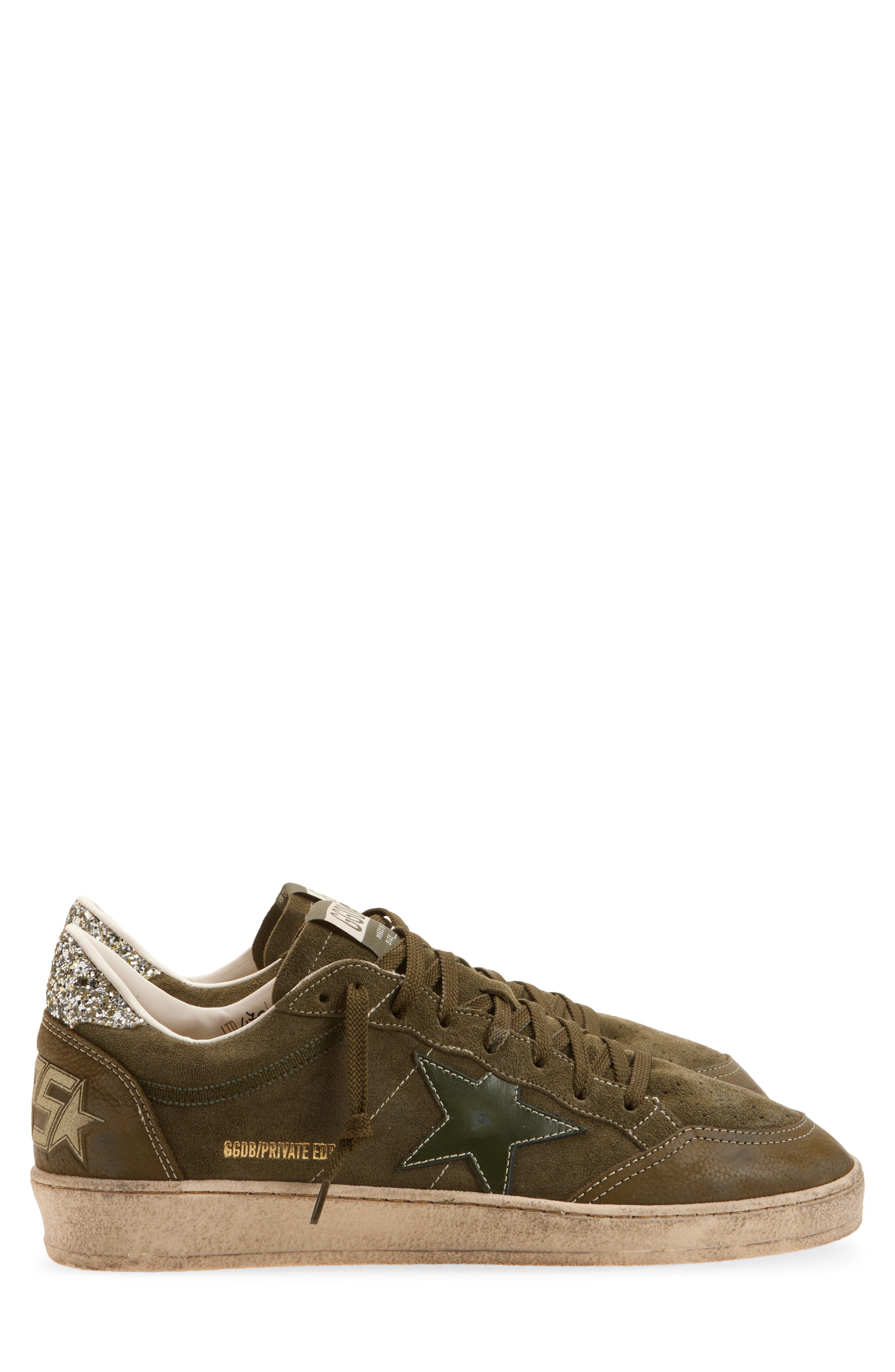 Golden Goose Ball Star Low Top Sneaker, Alternate, color, Olive Green/ Gold