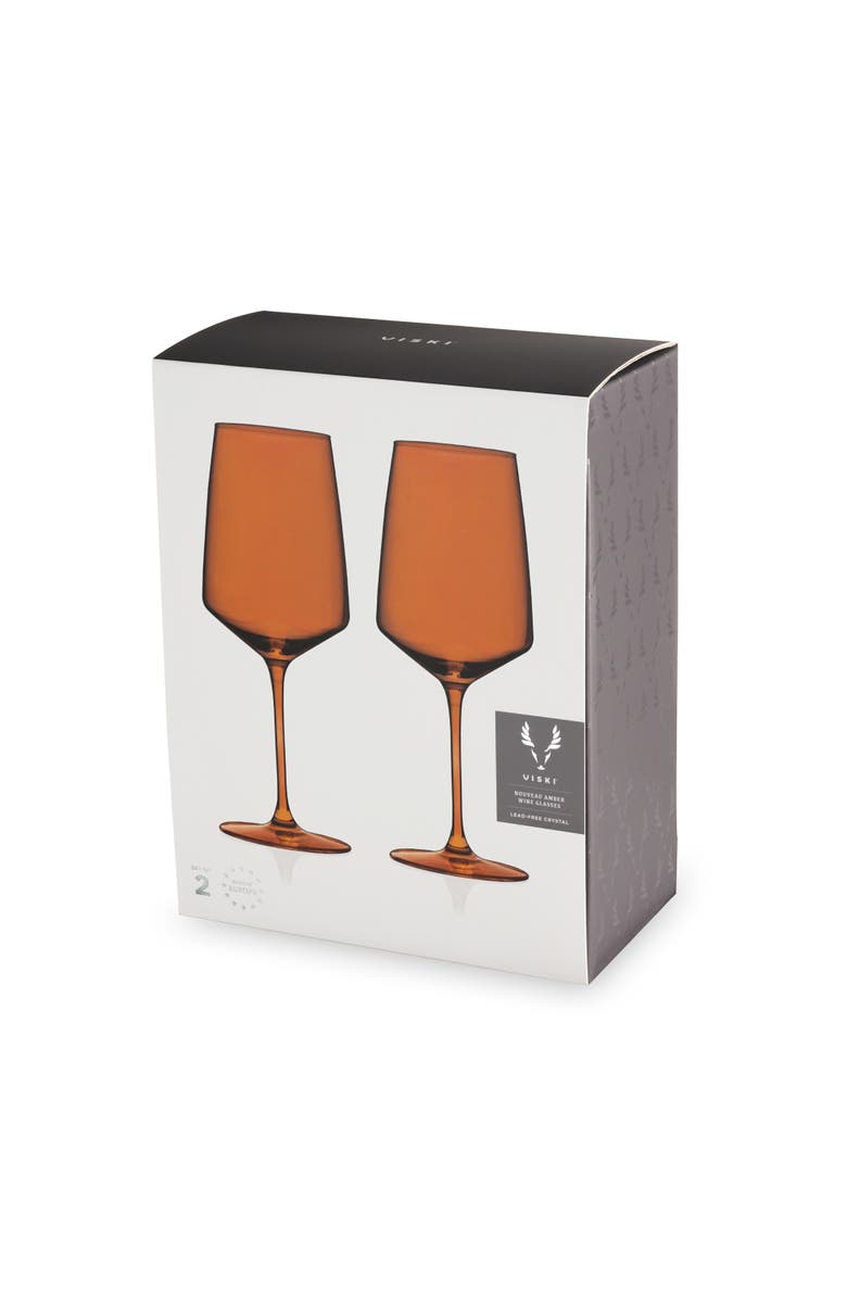 Viski Reserve Nouveau Crystal Wine Glasses Set of 4, Alternate, color, Sunset