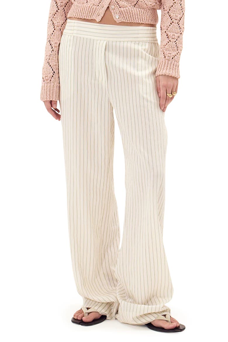 Santorini Stripe Wide Leg Pants, Main, color, ECRU