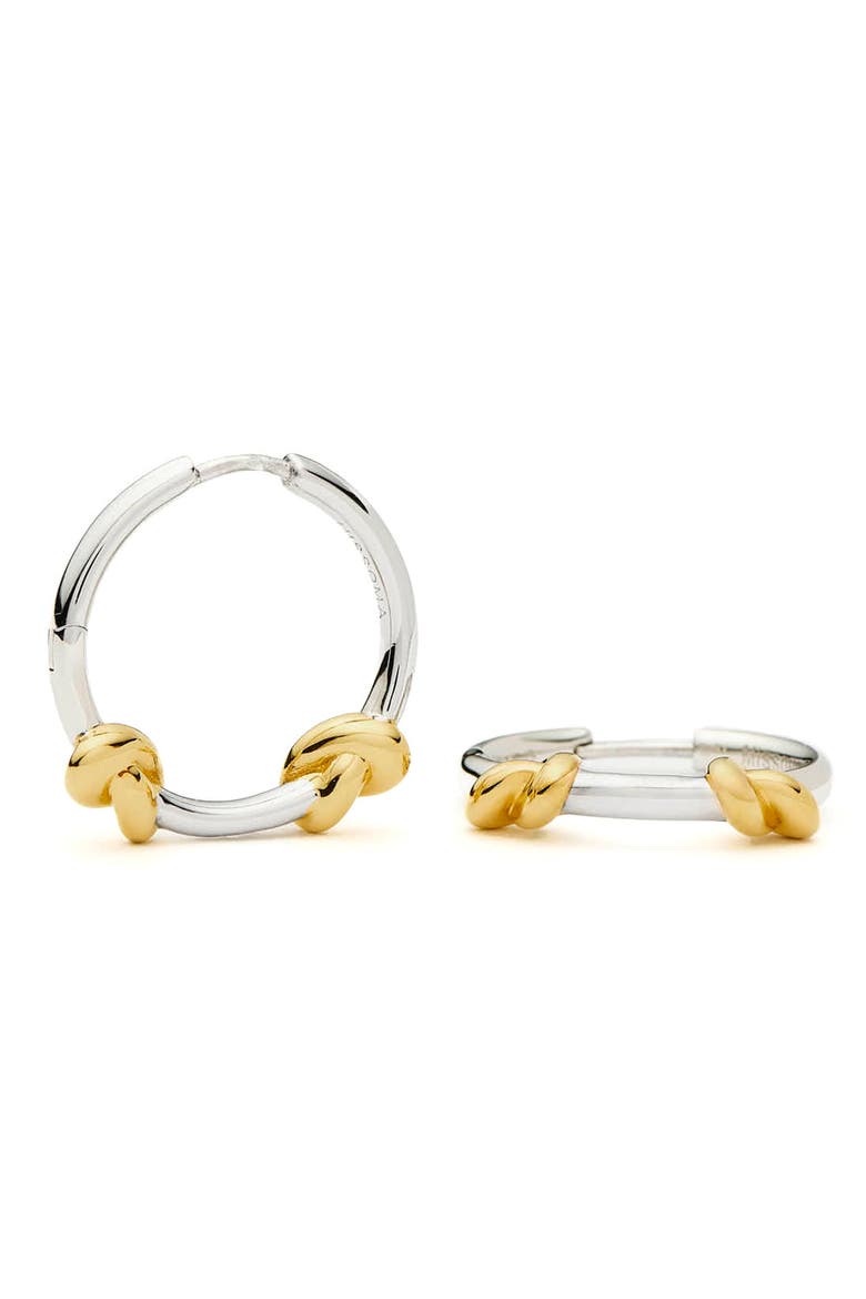 x Lucy Williams Small Knot Hoop Earrings, Main, color, GOLD PLATED/SILVER PLATED