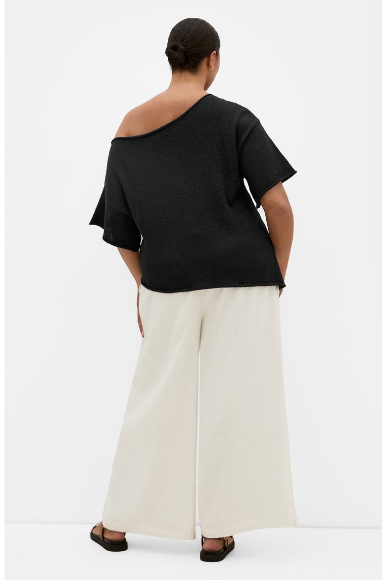 One-Shoulder Top, Alternate, color, BLACK