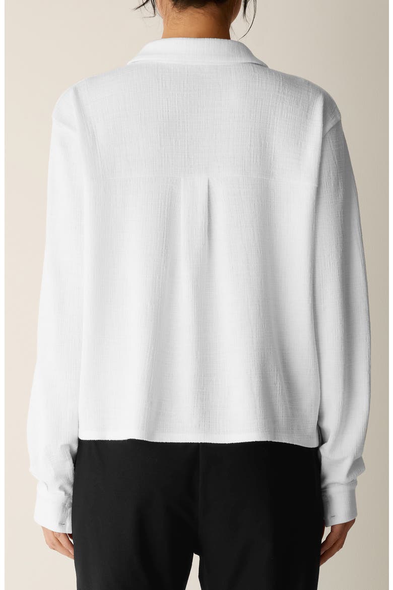 Classic Collar Crop Button-Up Shirt, Alternate, color, WHITE
