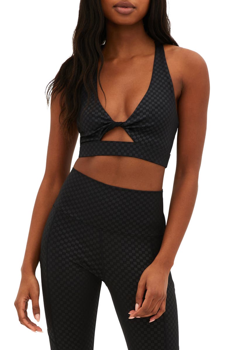Beach Riot Twist Front Cutout Sports Bra, Main, color,
