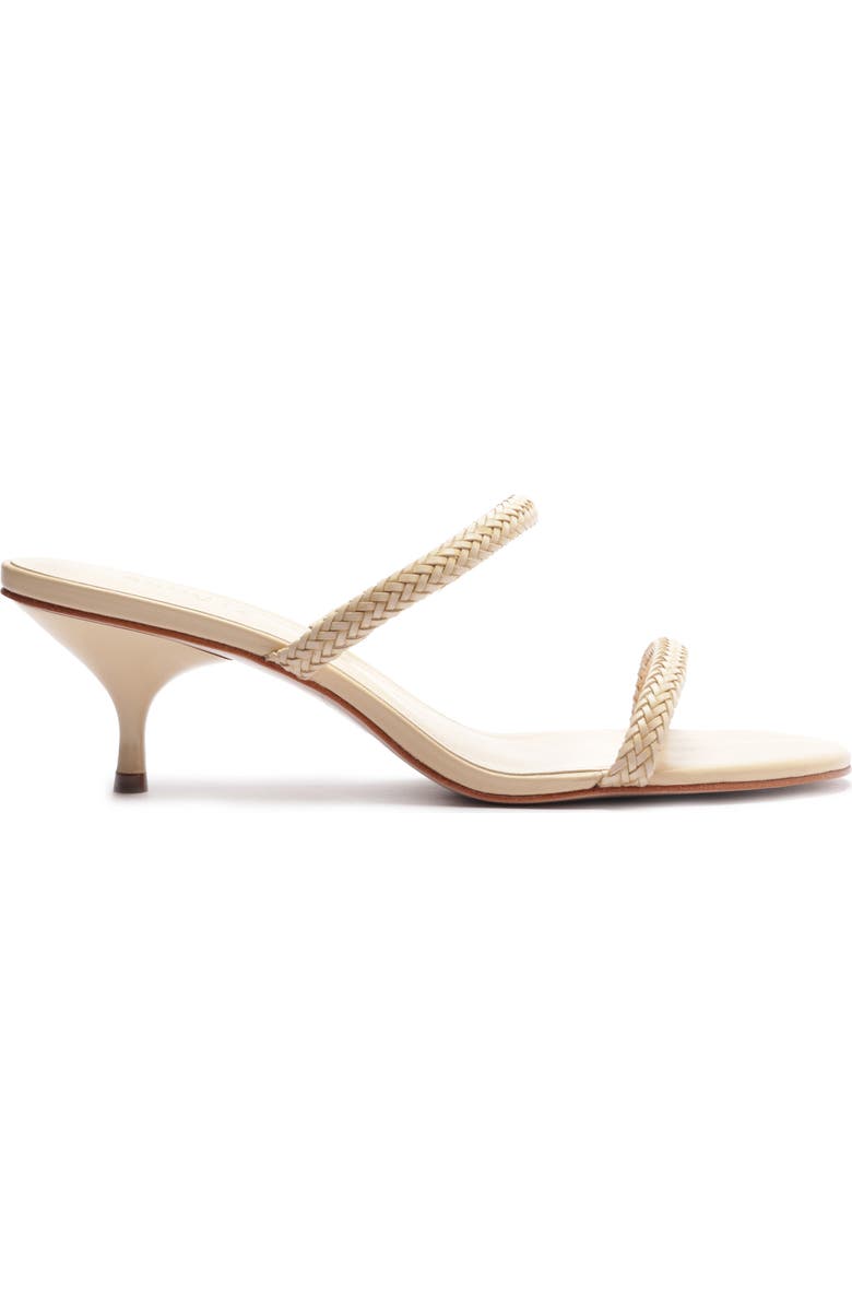 Schutz Taliah Woven Strap Kitten Heel Slide Sandal, Alternate, color, Natural Nibs