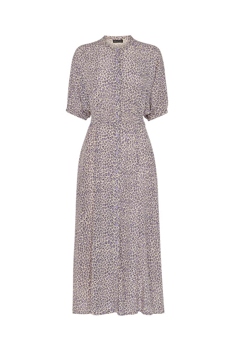 Dashed Leopard Midi Dress, Alternate, color, Lilac/Multi