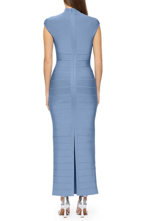 Herve Leger Cutout Bandage Gown In Blue