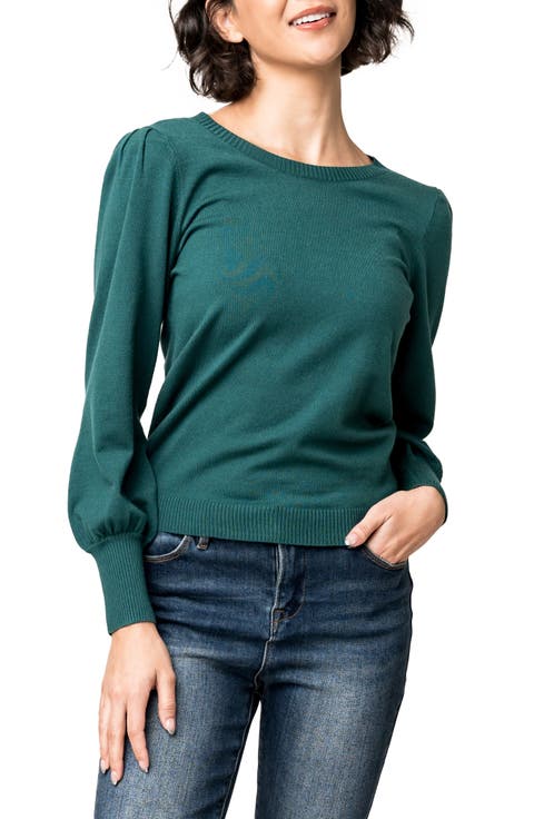 Silver Bells Blouson Sleeve Sweater