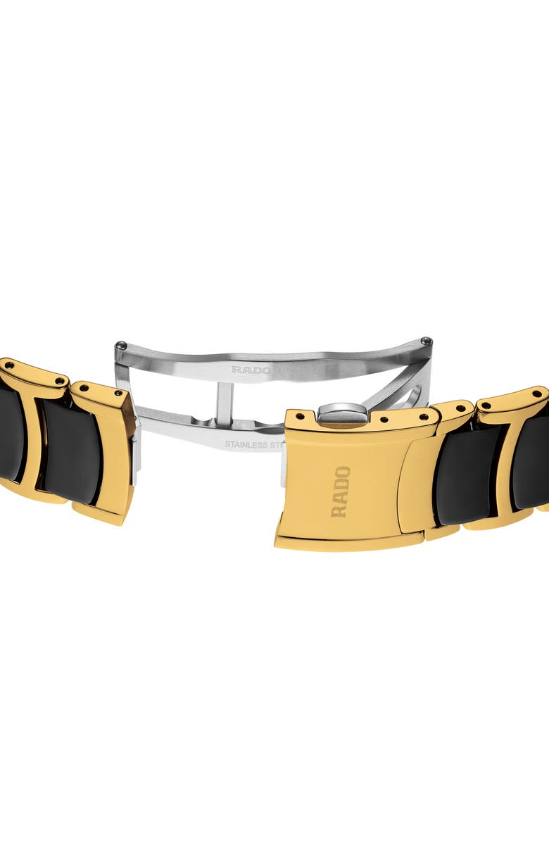 RADO Centrix Superjubilé Diamond Bracelet Watch, 39.5mm, Alternate, color, Black/ Gold