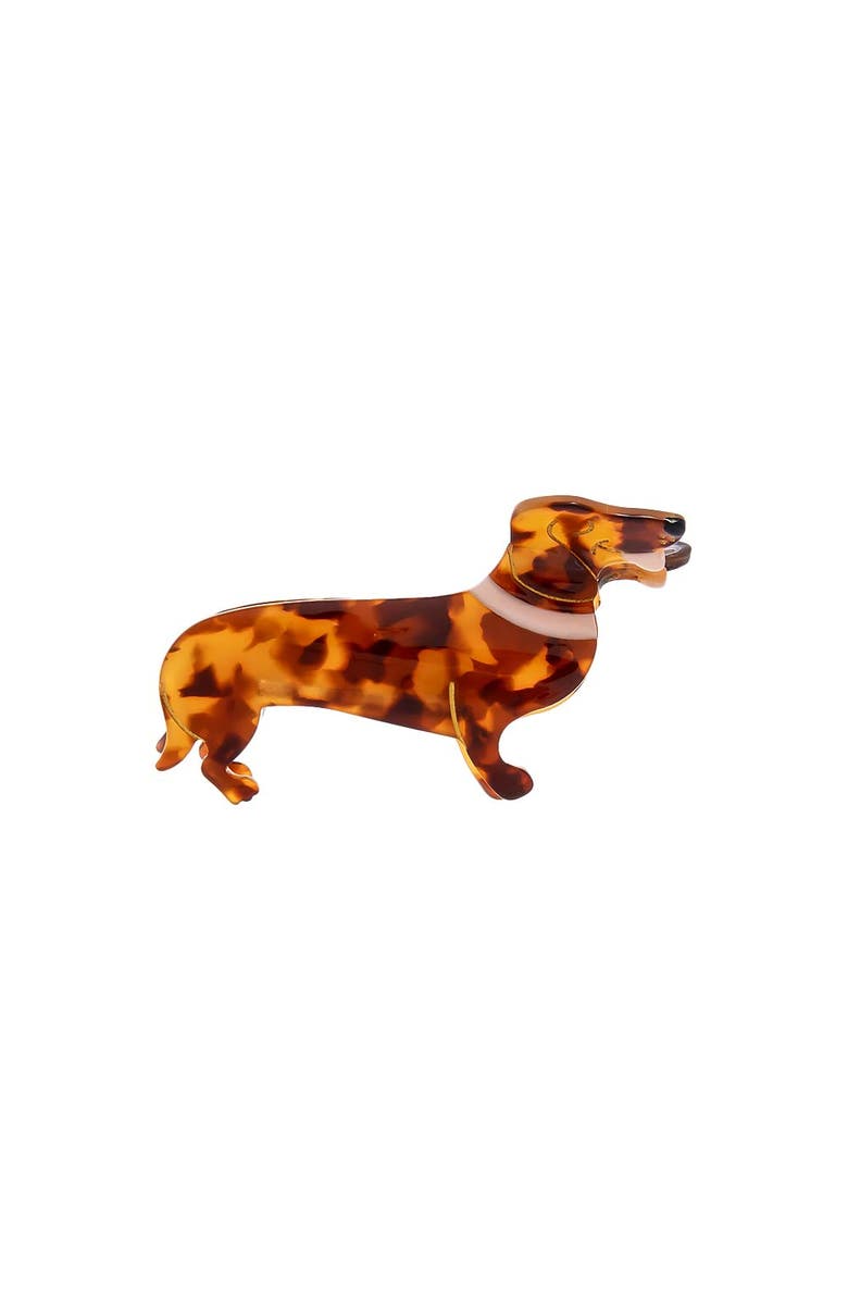 BY ADINA EDEN Dachshund Dog Breed Hair Claw Clip, Main, color, Brown