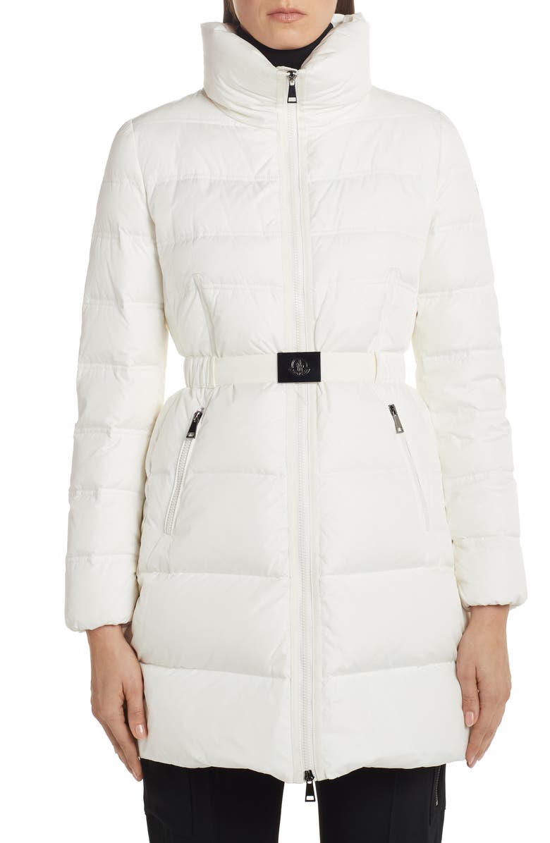 Moncler Accenteur Belted Quilted Down Puffer Coat, Main, color, 