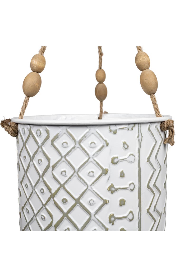 Aaliyah Small GeometricMetal Indoor Hanging Planter, Alternate, color, White