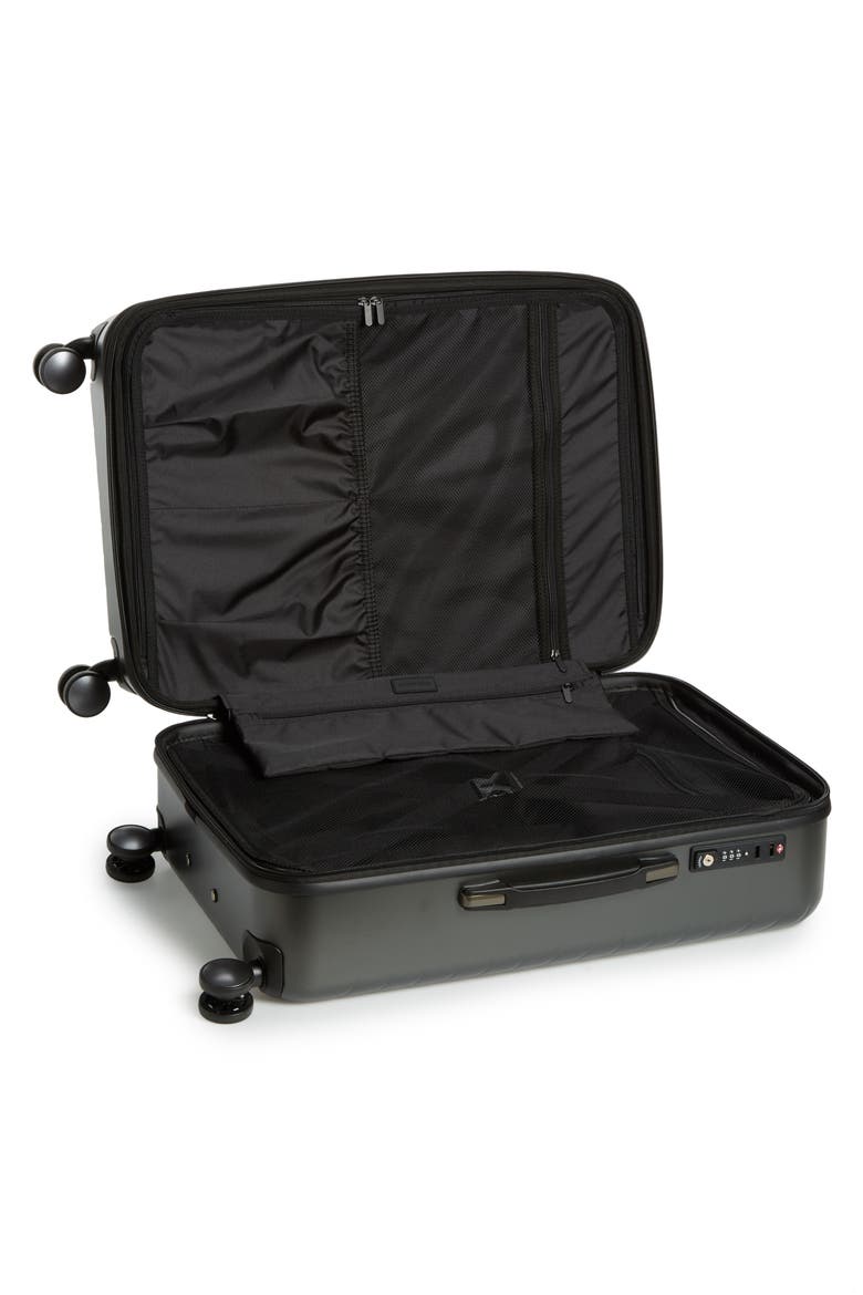 Chevron 25-Inch Spinner Suitcase, Alternate, color, GUNMETAL