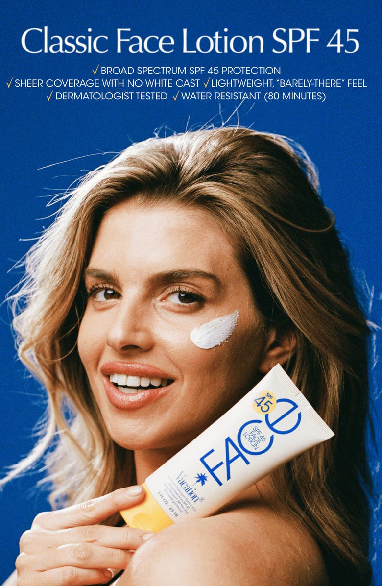 Vacation Classic Face Lotion SPF 45, Alternate, color, 
