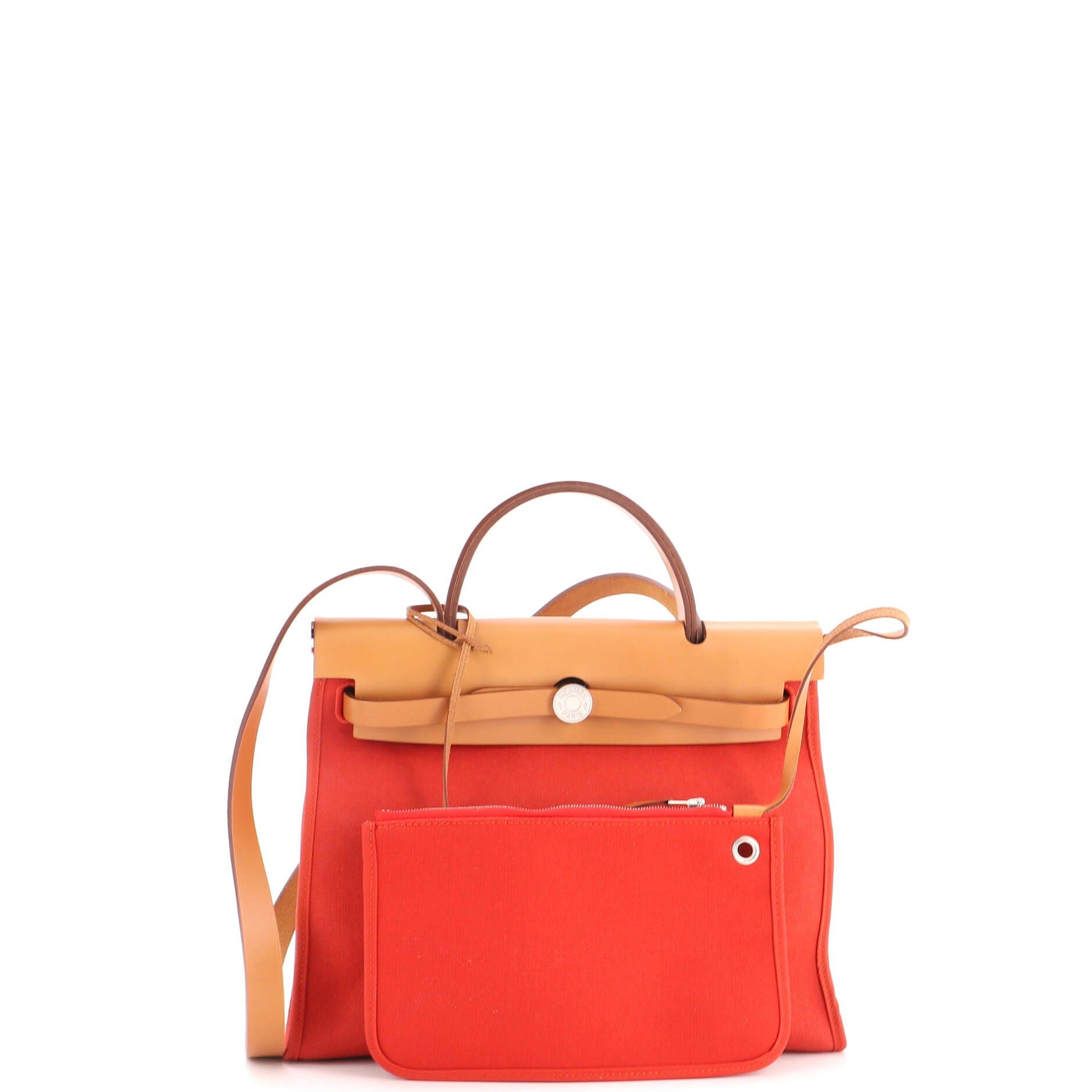 Herbag Zip Leather and Toile 31, Alternate, color, Red