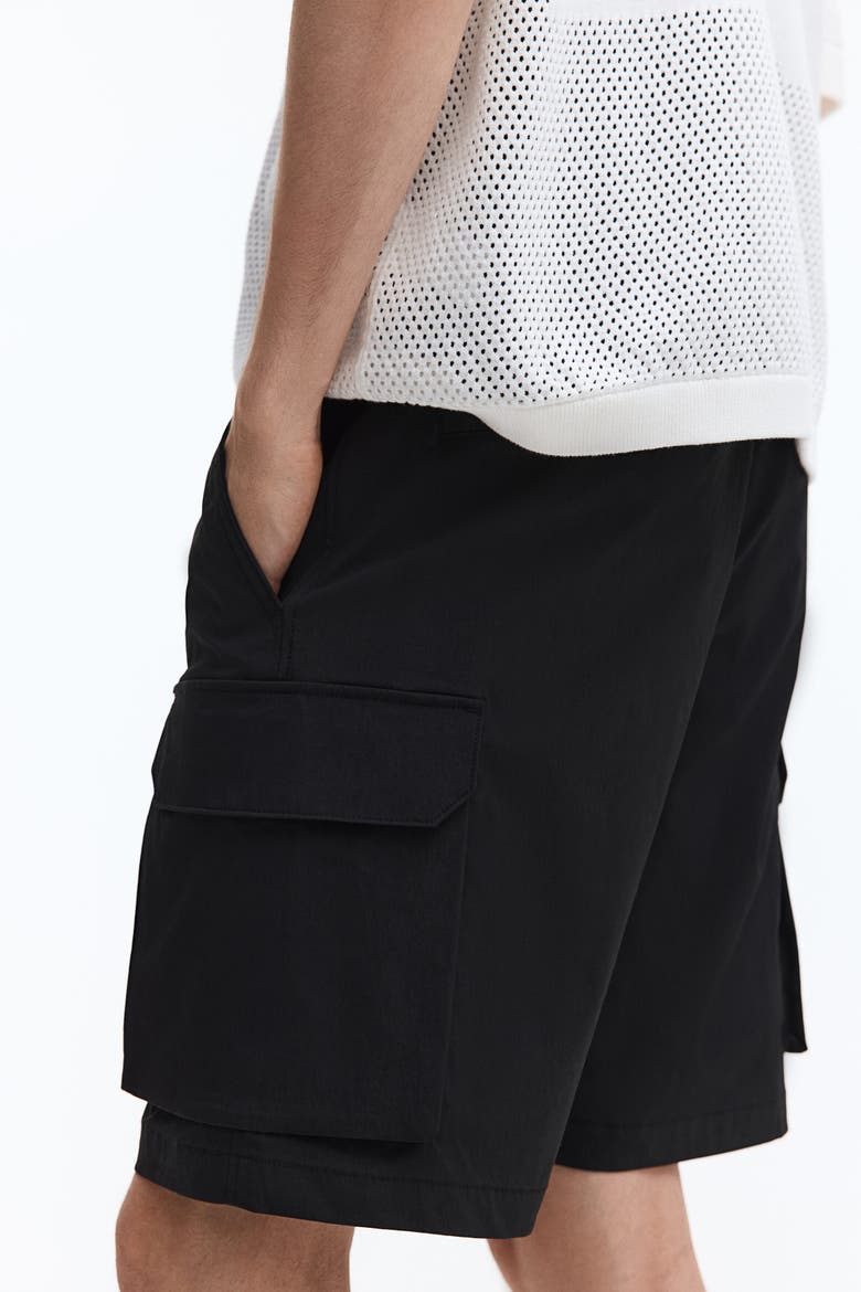 Regular Fit Cargo Shorts, Alternate, color, Black