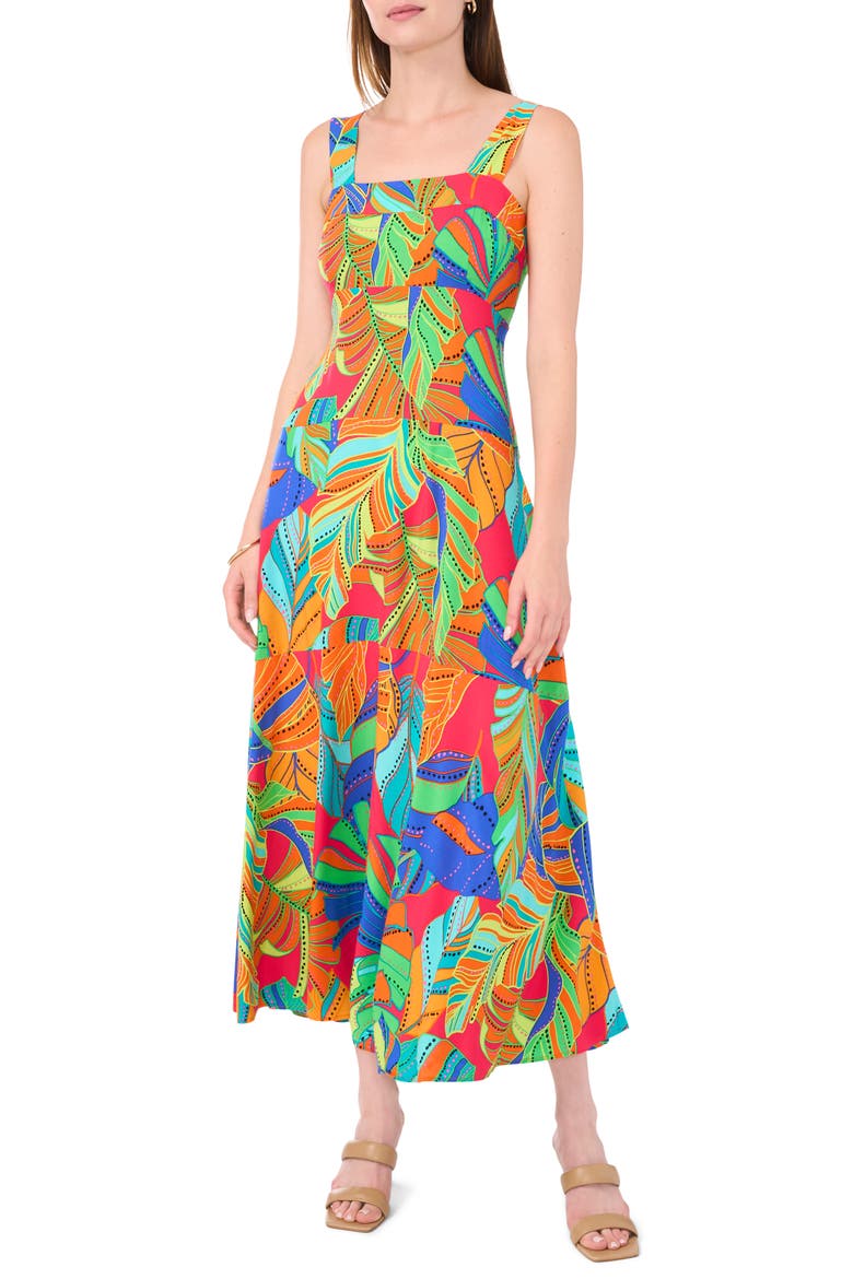 Thick Strap Empire Waist Maxi Dress, Main, color, TIBETAN RED