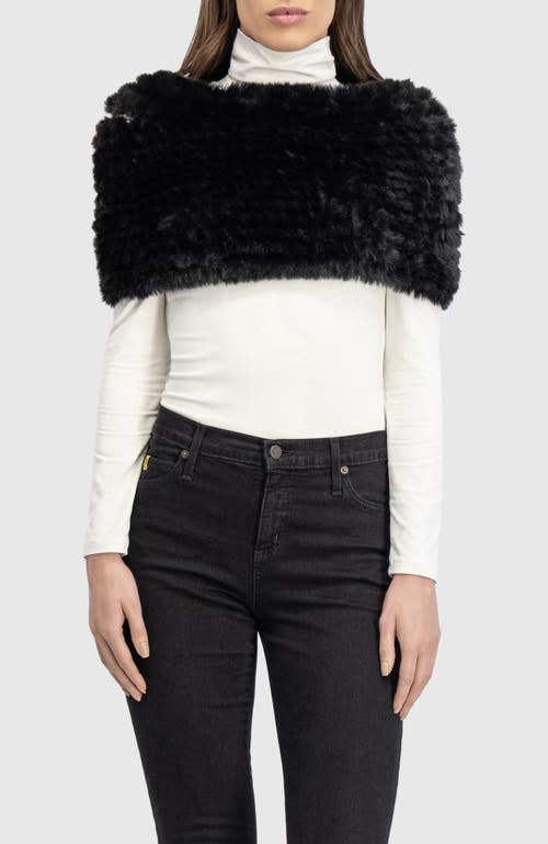 Lyla Grant Fur-free Rex Rabbit (faux Fur) Knit Cowl In Black