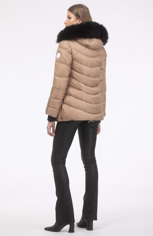Gorski Apres-ski Jacket With Detachable Toscana Hood Trim In Brown