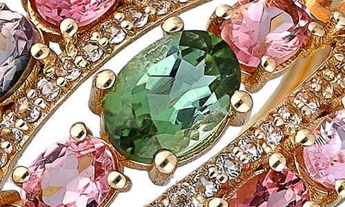 Ys Gems Multicolored Tourmaline & White Topaz Ring