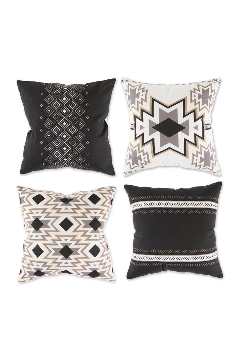 Assorted Southwest Geometric Pillow Cover Set, Main, color, Black