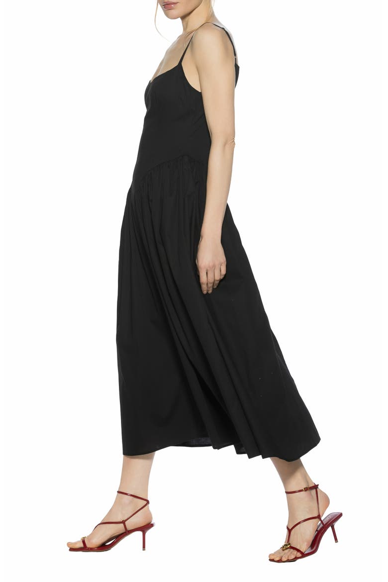 Thalassa Midi Dress, Alternate, color, BLACK
