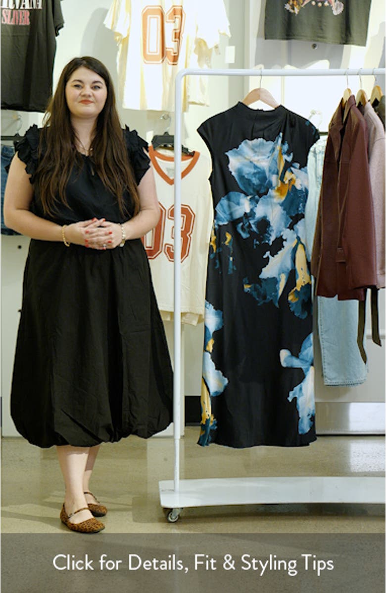 Print Satin Cocktail Dress, sales video thumbnail