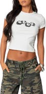 EDIKTED Billiards Crop Graphic T-Shirt