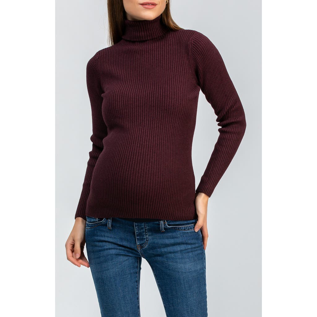Pietro Brunelli Maternity Aurora Rib Turtleneck Maternity Sweater In Brown