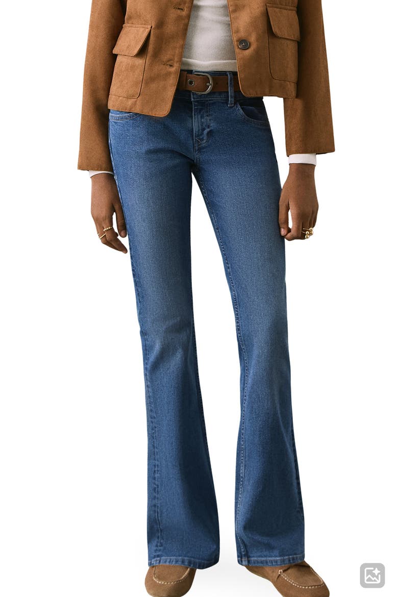 Low Rise Flare Jeans, Main, color, MEDIUM BLUE