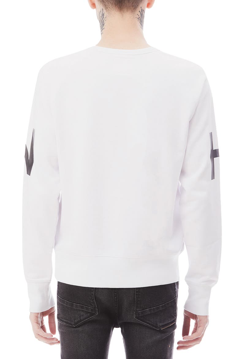 Regular Fit Logo Crewneck Sweatshirt, Alternate, color, WHITE