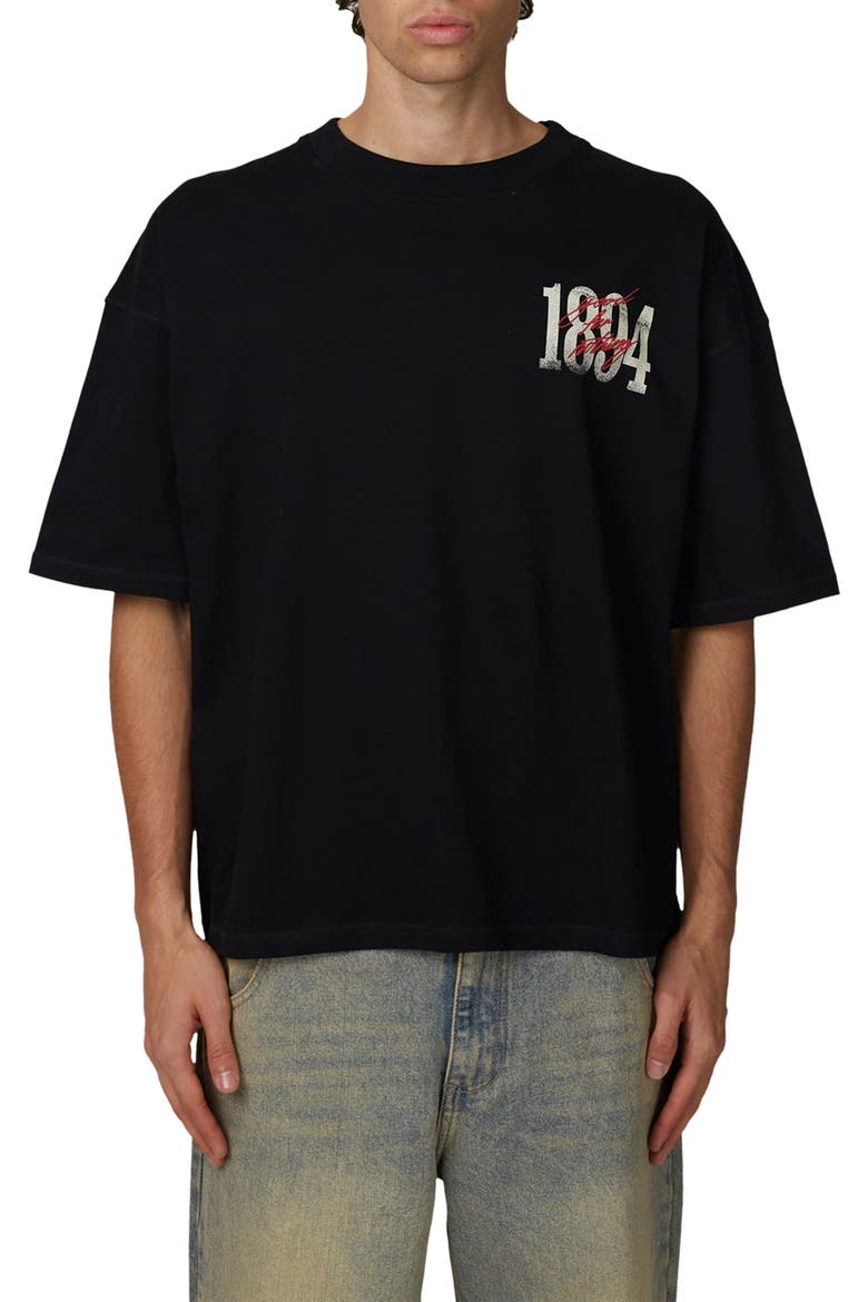 Boxy-Fit Soaring T-Shirt, Main, color, Black