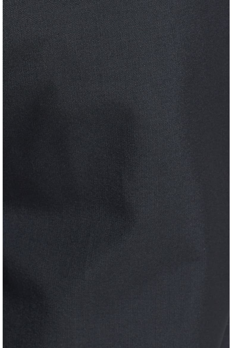 Self Sizer Waist Pleated Lightweight Plain Weave Classic Fit Trousers, Alternate, color, BLACK