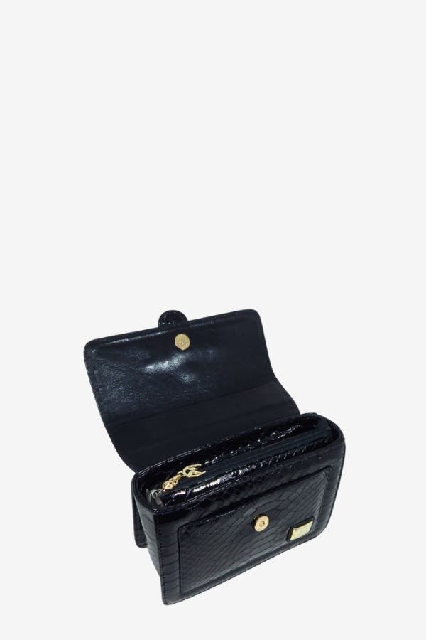 Gallop Patent Leather Shoulder Bag 471, Alternate, color, Black