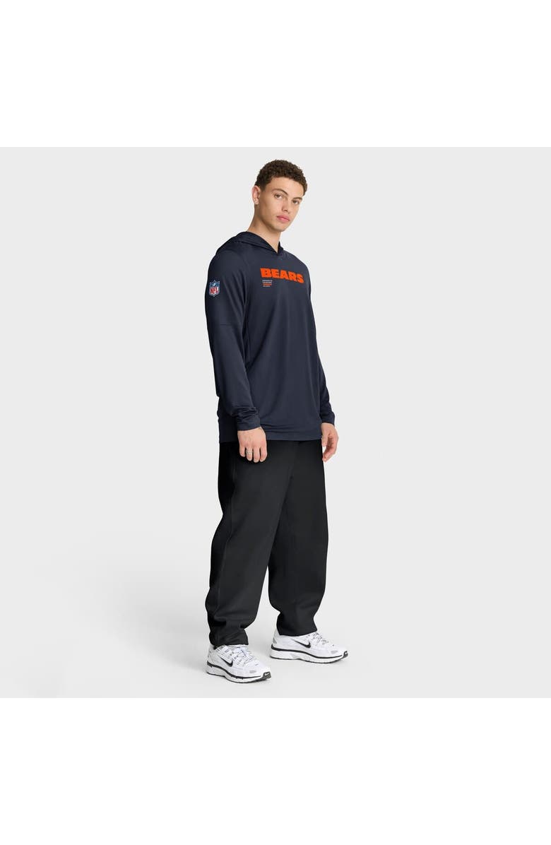 Nike Men's Nike Navy Chicago Bears Big & Tall Sideline Performance Long Sleeve Hoodie T-Shirt, Alternate, color, Navy