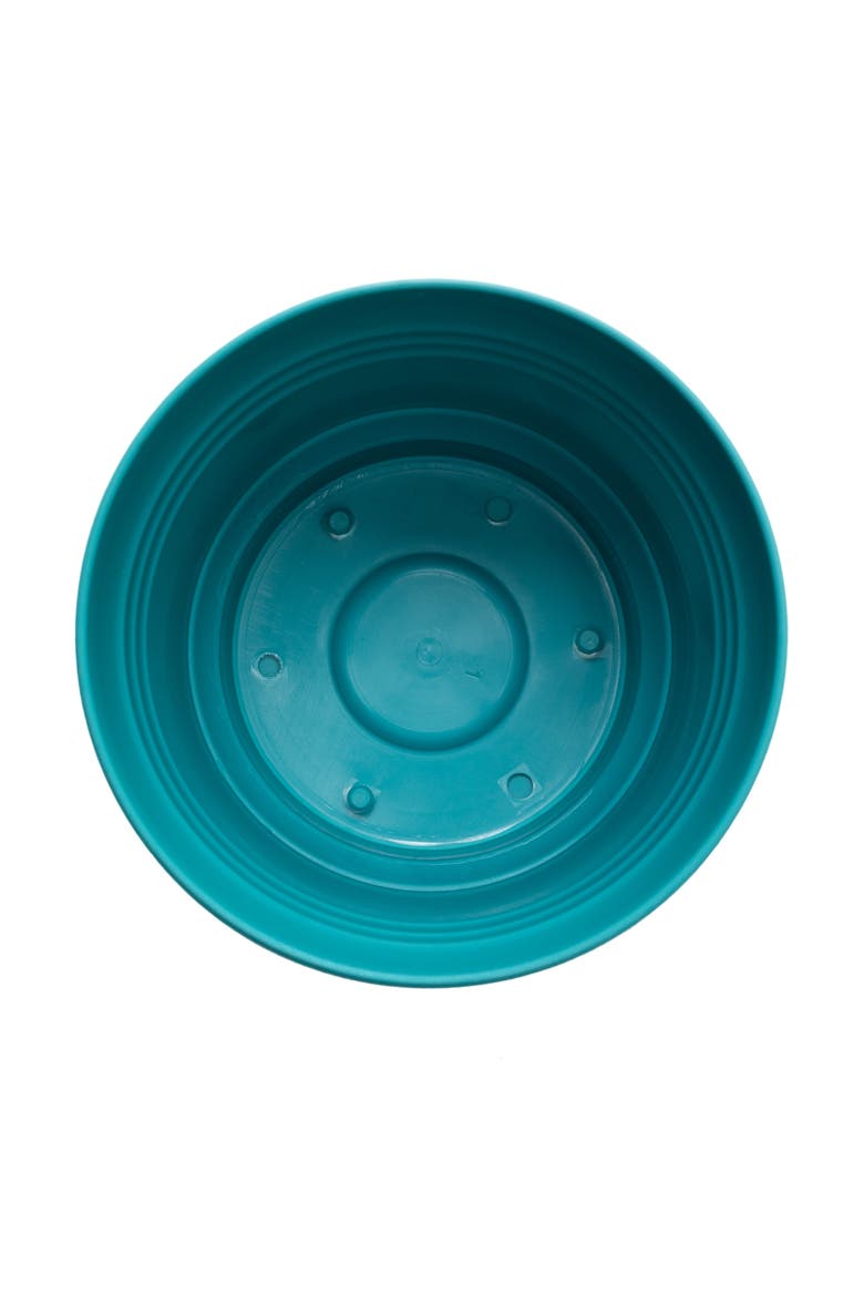 Saturn Round Planter 12"Bermuda Teal,Durable Plastic, 3 Gallon, Alternate, color, Blue