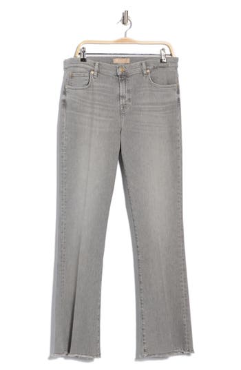 7 For All Mankind Tailorless Fray Hem Bootcut Jeans In Dust