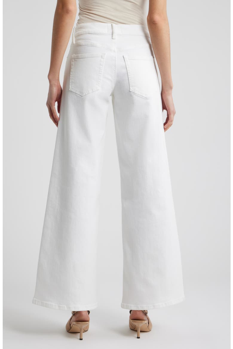 Le Slim Palazzo Jeans, Alternate, color, WHITE