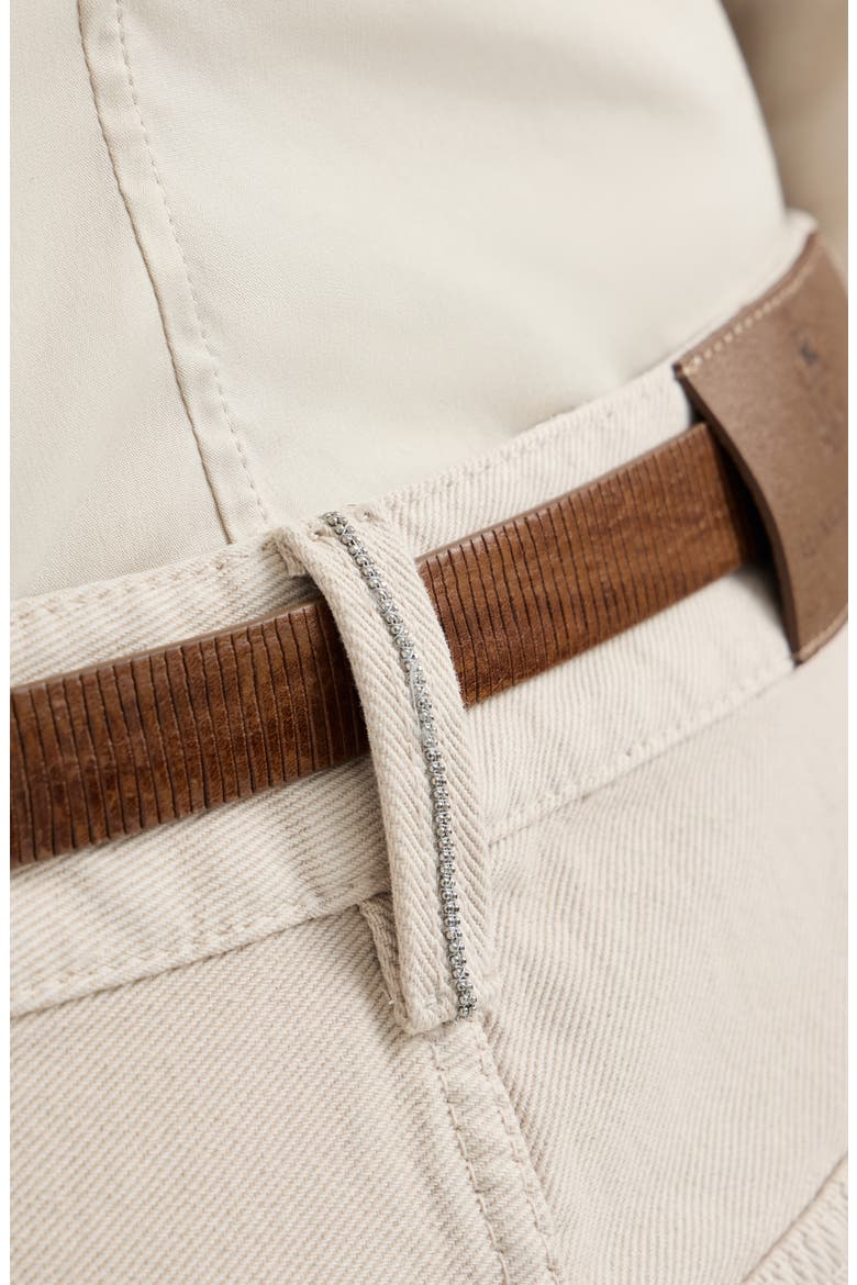 Dyed denim contemporary loose trousers, Alternate, color, Sand