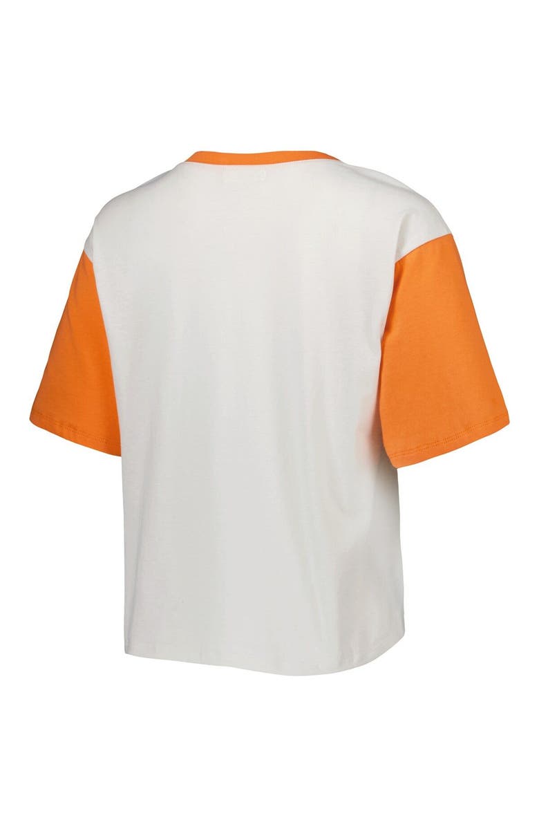 '47 Women's '47 White/Orange Clemson Tigers Inner Glow Dolly Cropped V-Neck T-Shirt, Alternate, color, 