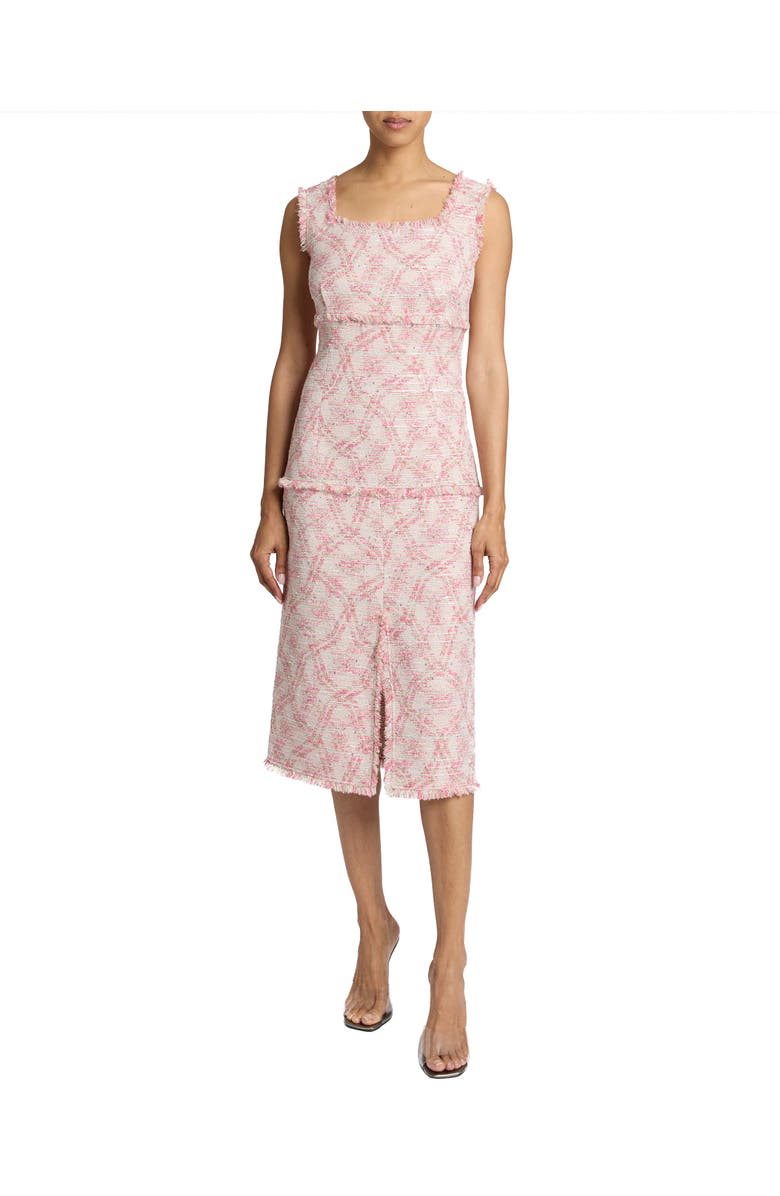 Santorelli FAYE Sleevess Midi Sheath Dress in Cotton Jaquard, Main, color, 