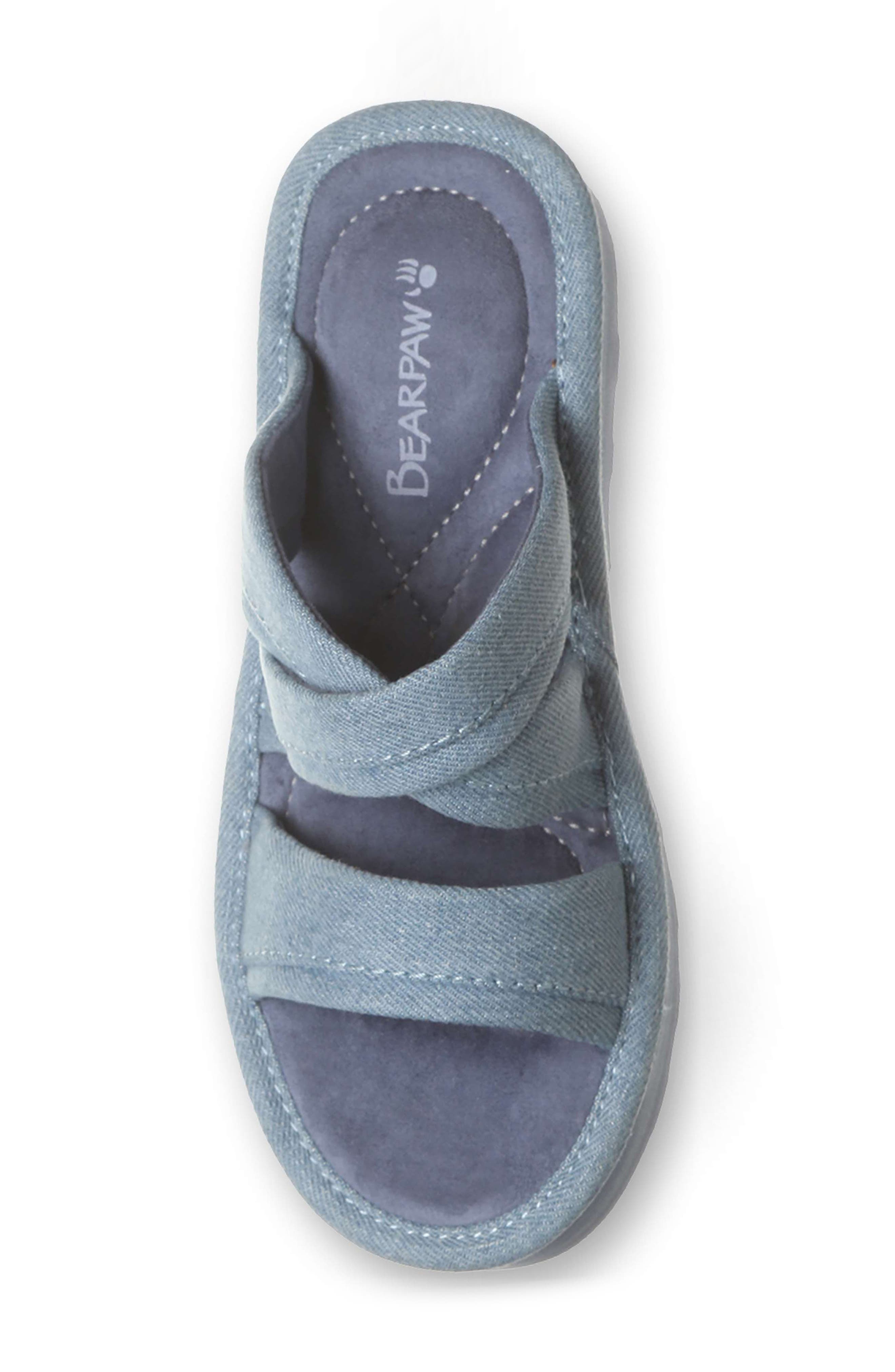 BEARPAW Altitude Platform Slide Sandal, Alternate, color, Denim Blue