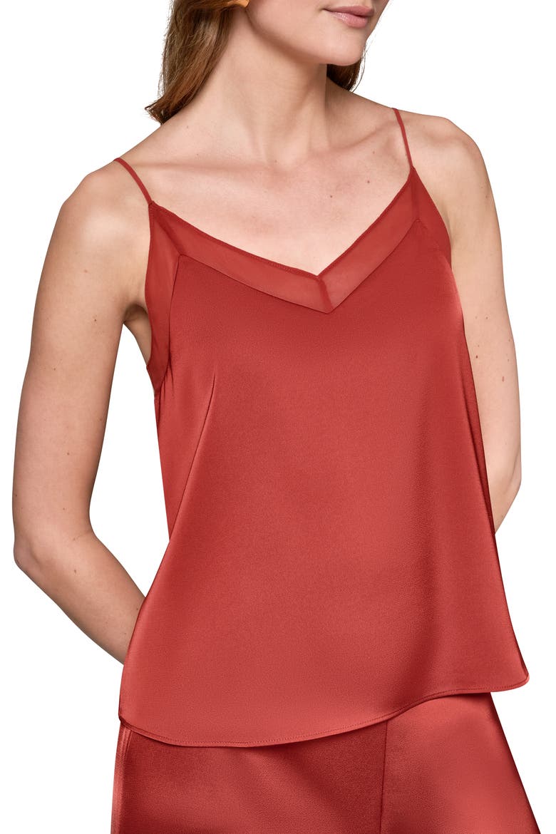 Mesh Trim Camisole, Alternate, color, SUNBAKED